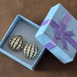 Elegant Gold and Silver Crystal Earrings